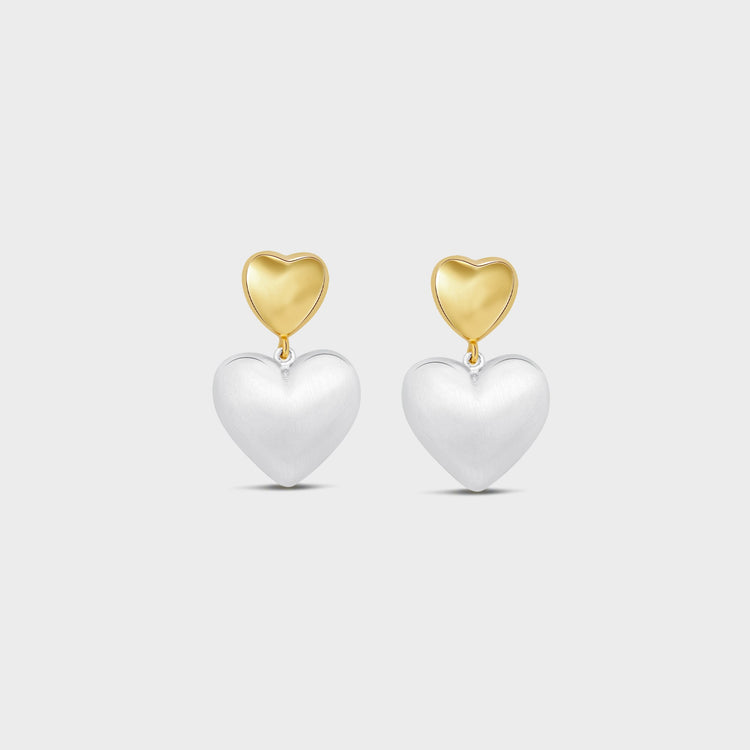 Vintage Dual Heart Earrings