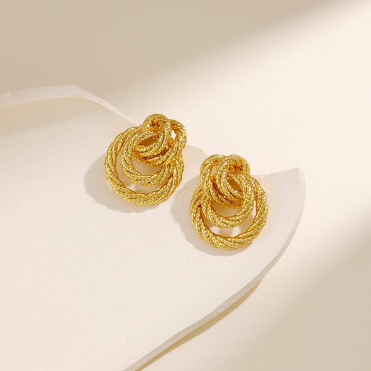 Infinity Twist Circle Knot Earrings