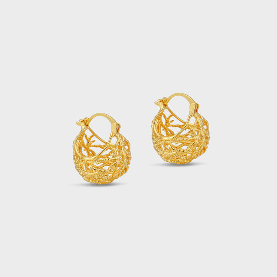 Cradle Gold Irregular Orb Hoop Earrings