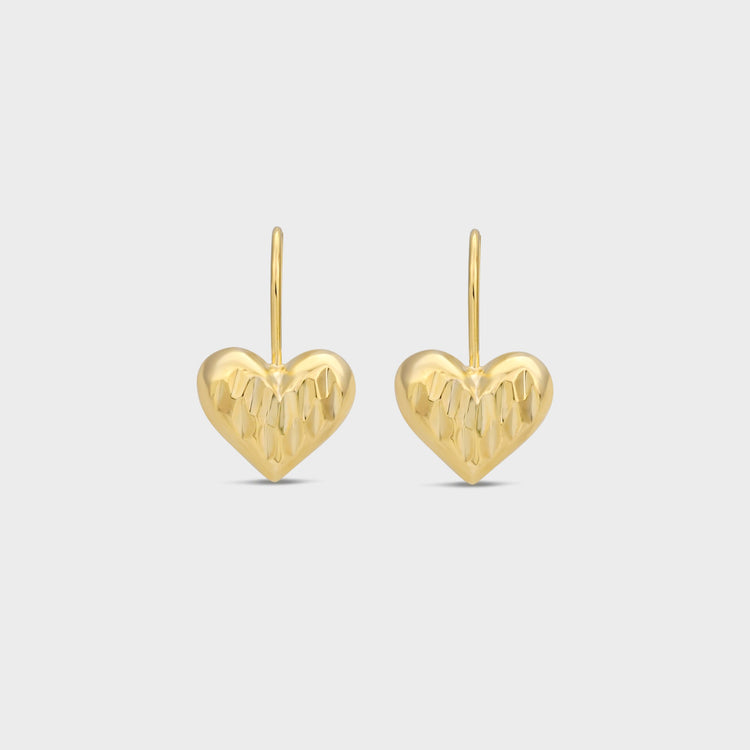 Folded heart earrings