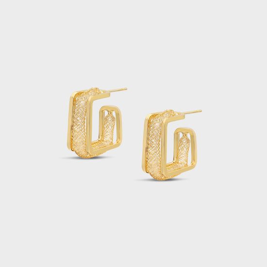 Double-layered spiral earrings