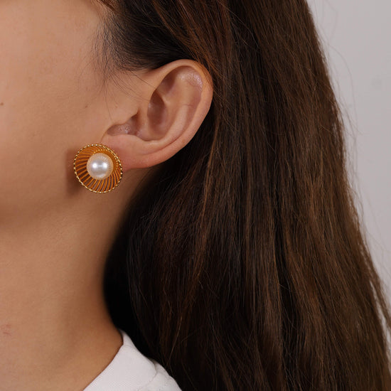 Floral jellyfish design earrings