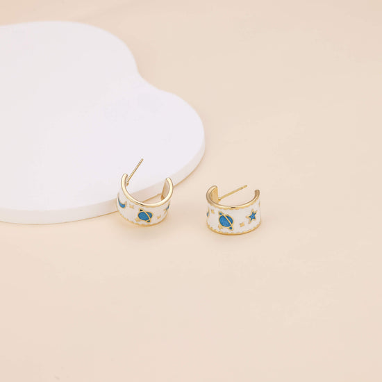 Celestial letter C earrings